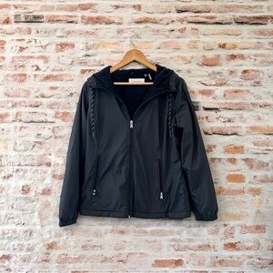 Calvin Klein Fleece-Lined Hooded Windbreaker Jacket, Size S, EUC, Oversized Fit